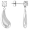 Chunky Teardrop CZ Earrings In Sterling Silver
