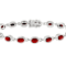 Red Coral Tennis Bracelet In Sterling Silver 6x4mm