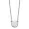 Rhodium Over Sterling Silver Tiny Circle Block Letter D Initial Necklace