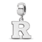 Sterling Silver Rhodium-plated LogoArt Rutgers University Small Dangle Bead
