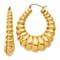 14k Yellow Gold 1 5/8" Polished Scalloped Hoop Earrings