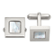 Stainless Steel Polished Mother of Pearl Inlay Square Cuff Links