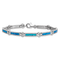 Rhodium Over Sterling Silver Lab Created Opal Bars Bracelet