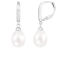 White Cultured Freshwater Pearl and Cubic Zirconia Rhodium Over Sterling
Silver 7-8mm Drop Earrings