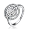 CZ Double Outline Cocktail Ring In Sterling Silver
