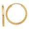14k Yellow Gold 13/16" Diamond-Cut Square Tube Endless Hoop Earrings