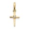 14k Yellow Gold Children's Cross Pendant with Cubic Zirconia Stone