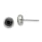 Stainless Steel Polished 5mm Bezel Black CZ Stud Post Earrings