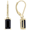 Black Spinel Rectangular Dangle Earrings In 18K Gold Over Sterling
Silver 3.40ctw