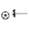 Rhodium Over Sterling Silver Enamel Soccer Ball Post Earrings