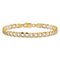 14k Yellow Gold and Rhodium Over 14k Yellow Gold 5.2mm Diamond-Cut Pave
Curb Link Bracelet