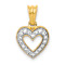 14K Two-tone Gold  Diamond Heart Pendant