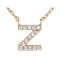 CZ Initial Z Station Necklace In 18K Gold Over Sterling Silver 0.13ctw