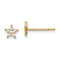 14k Yellow Gold 5.42mm Star with Cubic Zirconia Stud Earrings