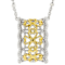 CZ Filigree Pendant With Chain In Platinum-Enhanced Sterling Silver And
18K Gold Over Sterling Silver