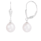 7-8mm white cultured freshwater pearl rhodium over sterling silver earrings