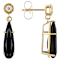 Black Spinel Pear And Lab-Created Moissanite Earrings In 18K Gold Over
Sterling Silver 5.24ctw