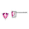 Rhodium Over 14K White Gold Trillion Lab Created Pink Sapphire Earrings
