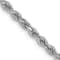 14k White Gold 2.25mm Diamond Cut Rope Chain 30 Inches