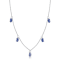 Oval Sapphire Sterling Silver Dainty Necklace, 1.50ctw