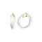 14K Yellow Gold Over Sterling Silver Clear Cable Acrylic Hoops