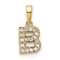14K Yellow Gold Diamond Letter B Initial with Bail Pendant