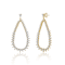 CZ Raindrop Front-Facing Hoop Earrings In 14K Gold Over Brass
