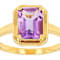 Canela Amethyst Solitaire Ring In 18K Gold Over Sterling Silver