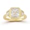Rachel Zoe Bezel Set CZ Three-Stone Ring in 14K Gold Over Sterling Silver