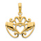 14k Yellow Gold Fancy Claddagh Pendant