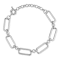 Rachel Zoe Open Rectangular Link Bracelet in Rhodium Over Brass