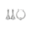 White Cubic Zirconia Rhodium Over Sterling Silver Hoop Earrings 1.62ctw