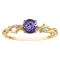 10K Yellow Gold Round Tanzanite and Diamond Ring .43ctw