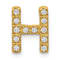 14K Yellow Gold Diamond Letter H Initial Charm