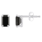 6x4mm Emerald Cut Black Onyx Rhodium Over 10k White Gold Stud Earrings