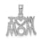 Rhodium Over 14k White Gold Textured I Heart (Love) My Mom Pendant