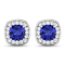 1.64ctw 14K White Gold  Tanzanite and White Diamond Halo Earrings