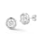 Rachel Zoe Puffed Round CZ Stud Earrings in Rhodium Over Sterling Silver