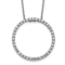 Rhodium Over 10k White Gold 0.6 ctw Diamond Circle Pendant with 18 inch
Cable Chain