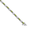 Rhodium Over 14k White Gold Diamond and Peridot Bracelet