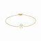 10K Yellow Gold White Diamond R Initial Bracelet for Women with
Adjustable Chain, 0.06ctw