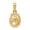 14K Yellow Gold Horseshoe with Horse Head Pendant