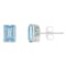 8x6mm Rectangular Octagonal Sky Blue Topaz Rhodium Over Sterling Silver
Stud Earrings