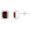 7x5mm Emerald Cut Garnet And Created White Sapphire 10k White Gold Halo
Stud Earrings