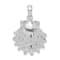 Rhodium Over Sterling Silver Polished Large Lions Paw Shell Pendant