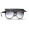 Chanel Visor Square Black Frame with Silver Logo / Gray Lenses Sunglasses