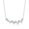 CZ Garland Bar Necklace In Sterling Silver