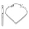 Rhodium Over 14k White Gold 7/8" Heart Hoop Earrings