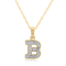 White Diamond Accent 10k Yellow Gold B Initial Pendant With 18” Rope Chain