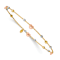 14K Tri-color Heart Diamond-cut Slip-on Bangle